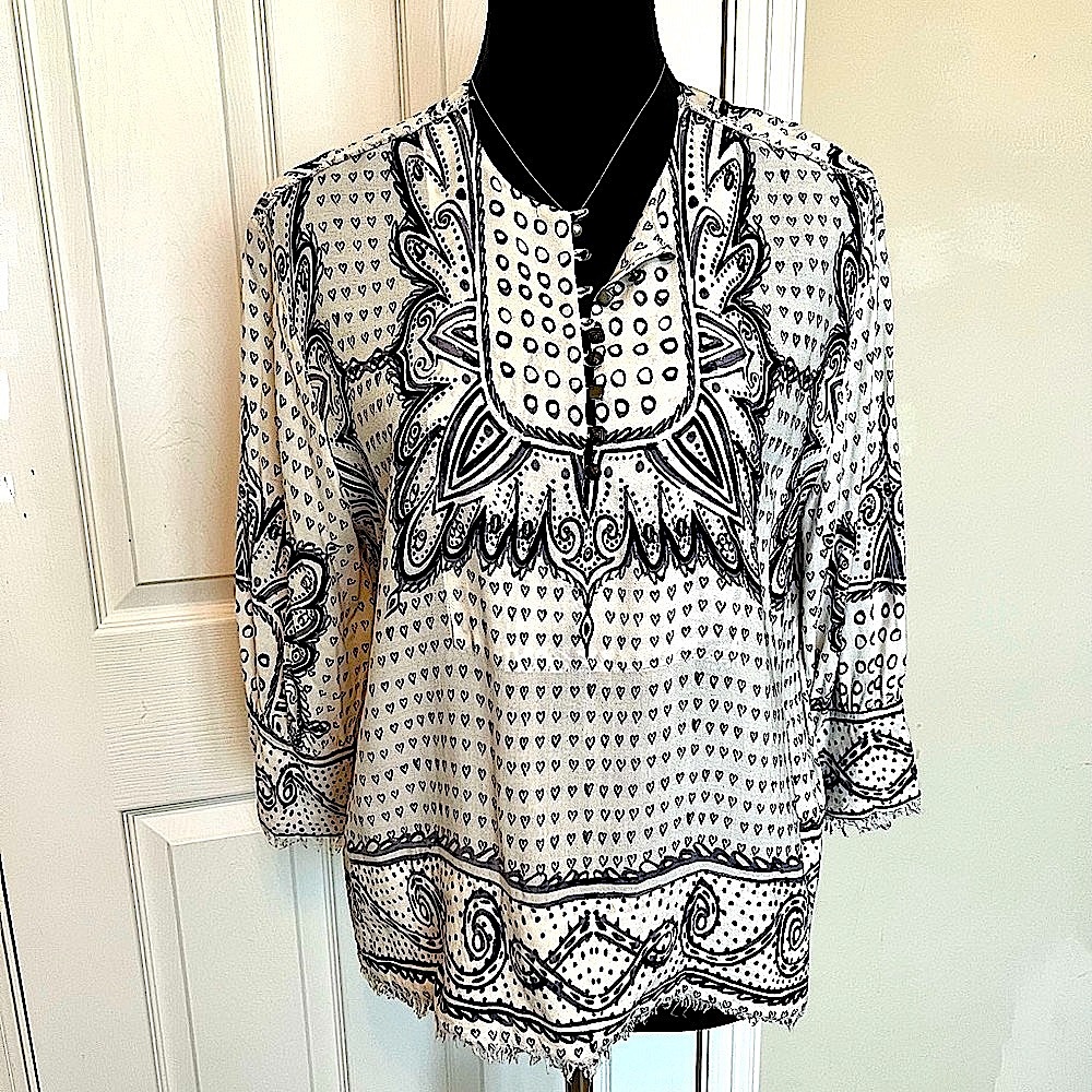 Anthropologie’s Maeve Fringed Boho Top, Size XS